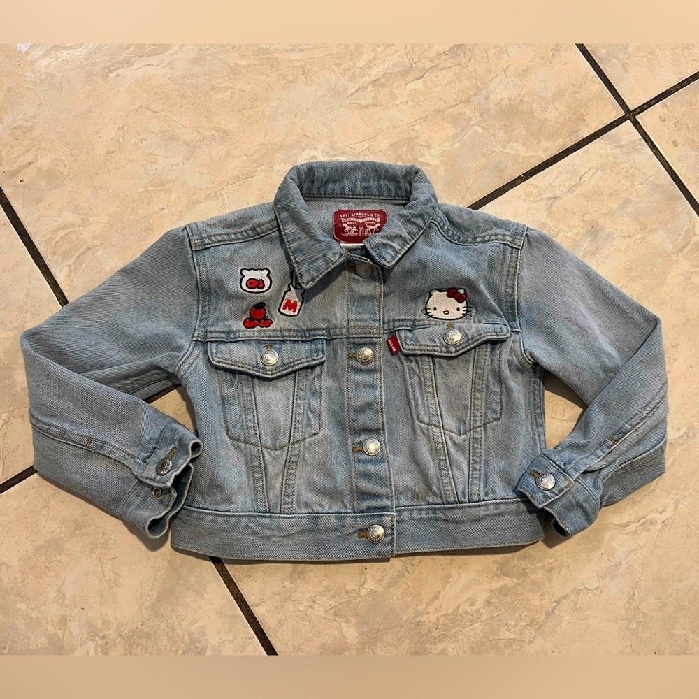 Levi's X hello kitty collaboration jeans jacket girls Toddler Size 4T